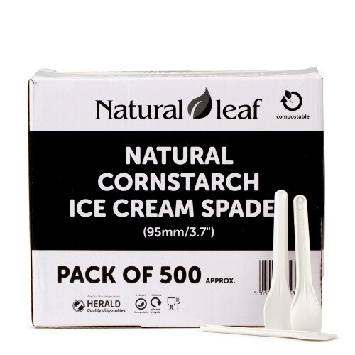 Natural Cornstarch Compostable Ice Cream Spade